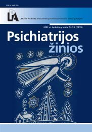 psichiatrijos zinios 2003_2 - Lietuvos psichiatrÅ³ asociacija