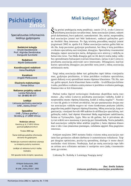 Psichiatrija Nr 4 naujasnis.indd - Lietuvos psichiatrÅ³ asociacija