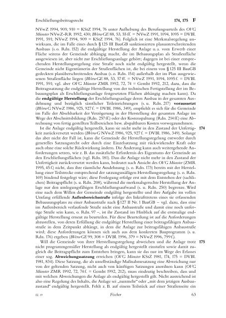 F. ErschlieÃungs- und ErschlieÃungsbeitragsrecht (Fischer), (pdf)