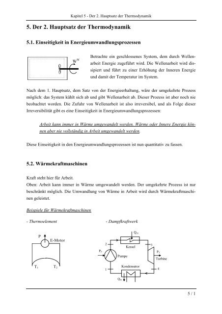 3. Der 2. Hauptsatz der Thermodynamik