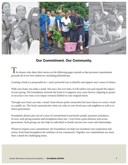 2008 Annual Report - Greater Worcester Community Foundation