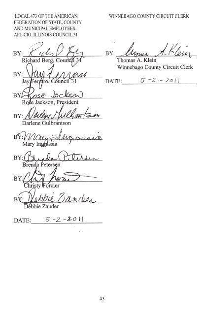 2009-2013 Winnebago Agreement: AFSCME Circuit Clerk Local 473