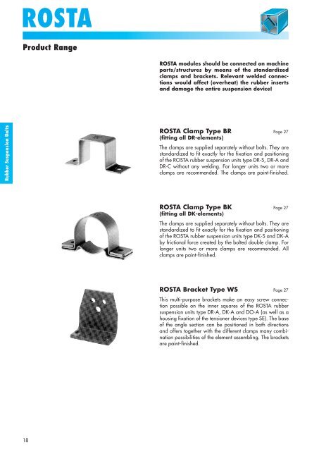 ROSTA RUBBER SUSPENSION UNITS