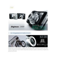 Equipped with a true-colour filtered 8.1 megapixel CCD, the Digimax ...