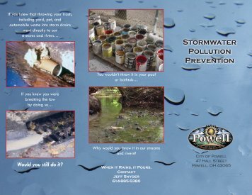 Stormwater Pollution Prevention - The City of Powell