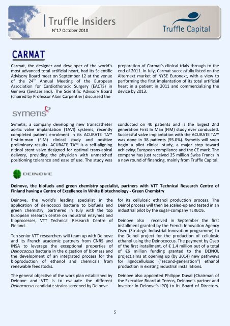 EDITORIAL In the news : - Truffle Capital