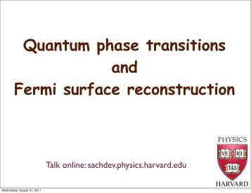 Quantum phase transitions and Fermi surface reconstruction
