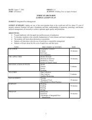 Sample Lesson Plan - Agricultural Education