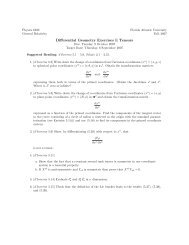 Differential Geometry Exercises I: Tensors - Fau.edu