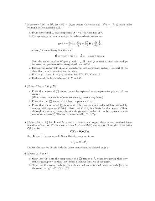 Differential Geometry Exercises I: Tensors - Fau.edu