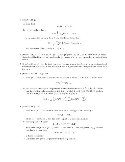 Differential Geometry Exercises I: Tensors - Fau.edu