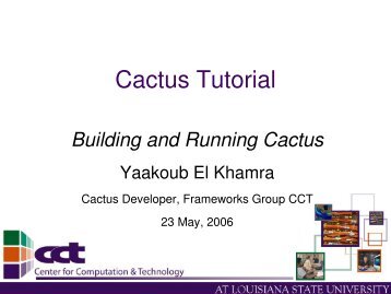 Cactus Tutorial - Cactus Code