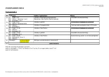 STUDIEPLANNER VWO-6 Toetsperiode 1 - dirkvanwingerden.nl
