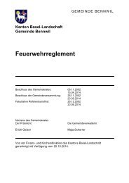 Feuerwehrreglement - Gemeinde Bennwil