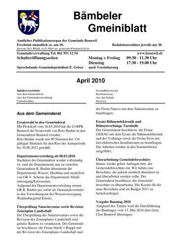 April - Gemeinde Bennwil