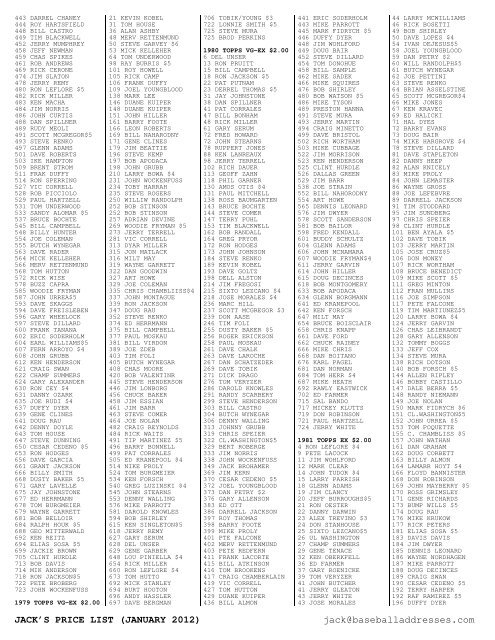 January 2012 Price List - Smalling Family Autographs