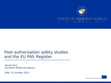 Post-authorisation safety studies and the EU PAS Register, ENCePP ...