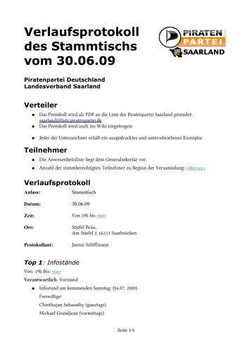 Verlaufsprotokoll Verlaufsprotokoll