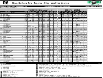 R6 Brno - Slavkov u Brna - BuÄovice - Kyjov - VeselÃ­ nad ... - IDS JMK