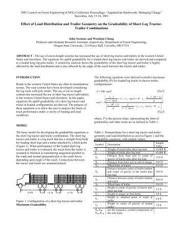 Effect of Load Distribution and Trailer Geometry on the Gradeability ...