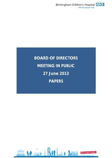 Agenda and Papers for Public Board Meeting June 2013