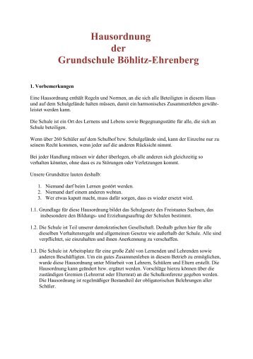 Organisatorisches - Grundschule BÃ¶hlitz-Ehrenberg