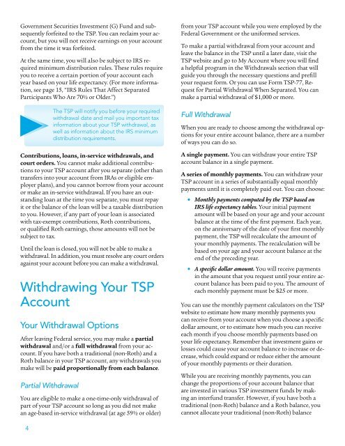 Withdrawing Your TSP Account After Federal Service (TSPBK02)