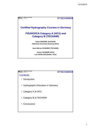 Certified Hydrography Courses in Germany FIG/IHO/ICA ... - Shoa