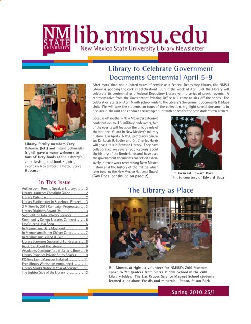 New Mexico State University Library Newsletter - Voices Behind Walls