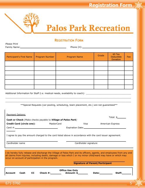 Summer Brochure- complete - Village of Palos Park, Illinois