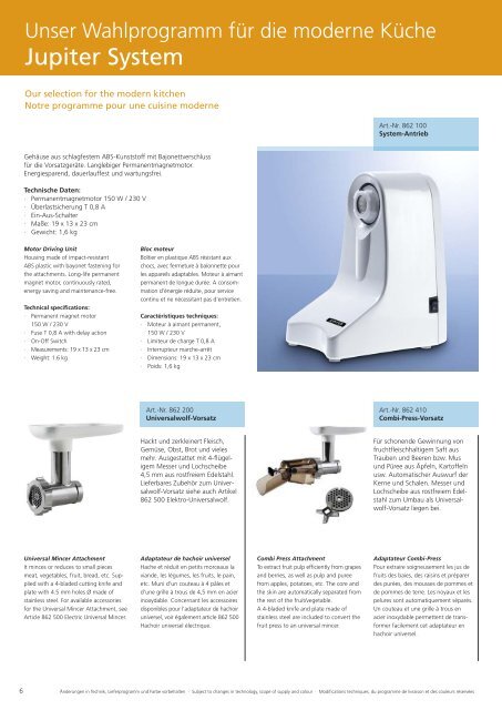 Jupiter Gesamtkatalog 2011 - Getreidemühle - Getreidemühlen