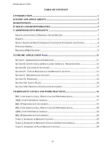 iii TABLE OF CONTENTS I INTRODUCTION ...