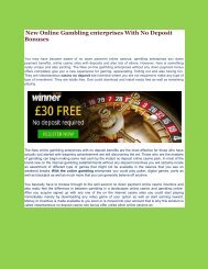 New Online Gambling enterprises With No Deposit Bonuses