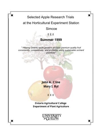 Selected Apple Research Trials PDF - Plant Agriculture - University ...