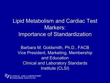 Lipid Metabolism and Cardiac Test Markers: Importance of ...