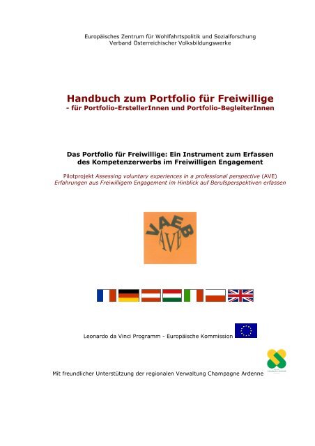 Handbuch zum Portfolio fÃ¼r Freiwillige