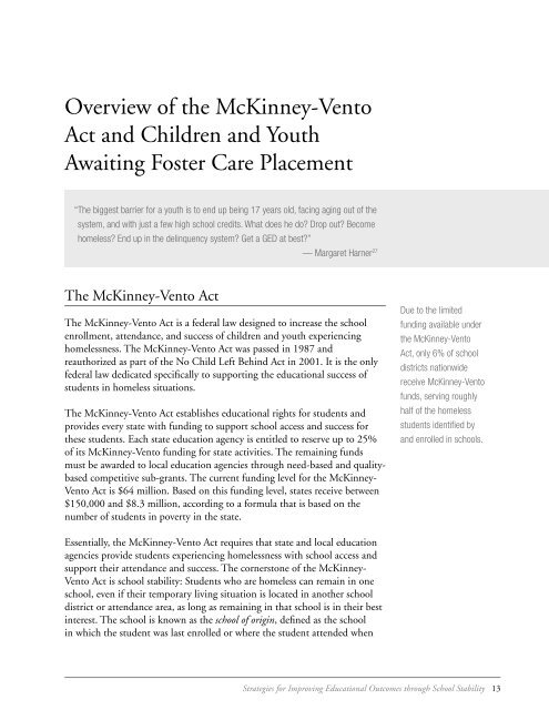 The McKinney-Vento Act and Children and Youth ... - State of Michigan