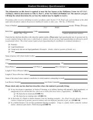 Student Residency Questionnaire - National Association for the ...