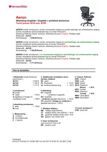 prijslijst Aeron jan 2010 - Arterior Design