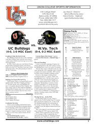 UC Bulldogs vs. W.Va. Tech - Union College Athletics