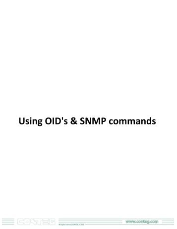 Using OID's & SNMP commands - Conteg