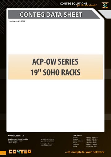 ACP-OW SERIES 19" SOHO RACKS - Conteg