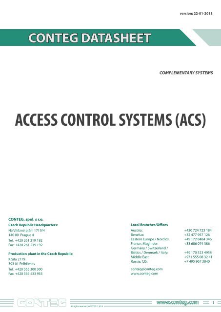 ACCESS CONTROL SYSTEMS (ACS) - Conteg