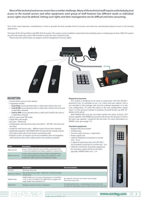 ACCESS CONTROL SYSTEMS (ACS) - Conteg