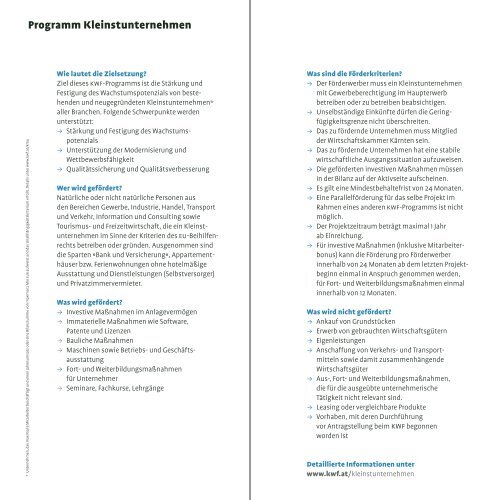 Programm Kleinstunternehmen - KWF