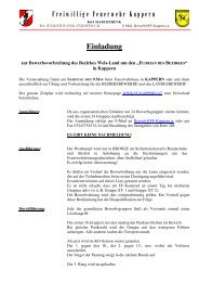 Einladung zum 9. Parallelbewerb - Freiwillige Feuerwehr Kappern