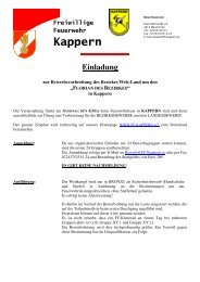 Einladung zum 10. Parallelbewerb - Freiwillige Feuerwehr Kappern