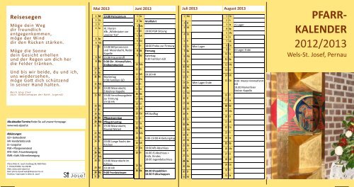 Pfarrkalender Ã¶ffnen - pfarre wels st.josef