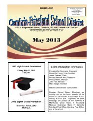May 2013 - Cambria-Friesland School District