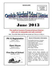 June 2013 - Cambria-Friesland School District